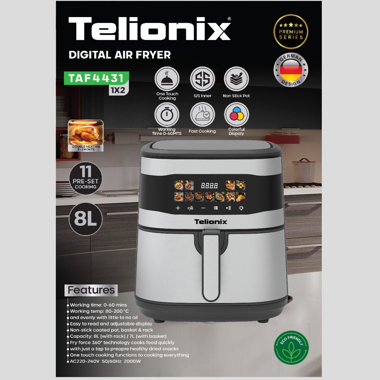 سرخ کن 8 لیتری دیجیتال تلیونیکس مدل TAF4431