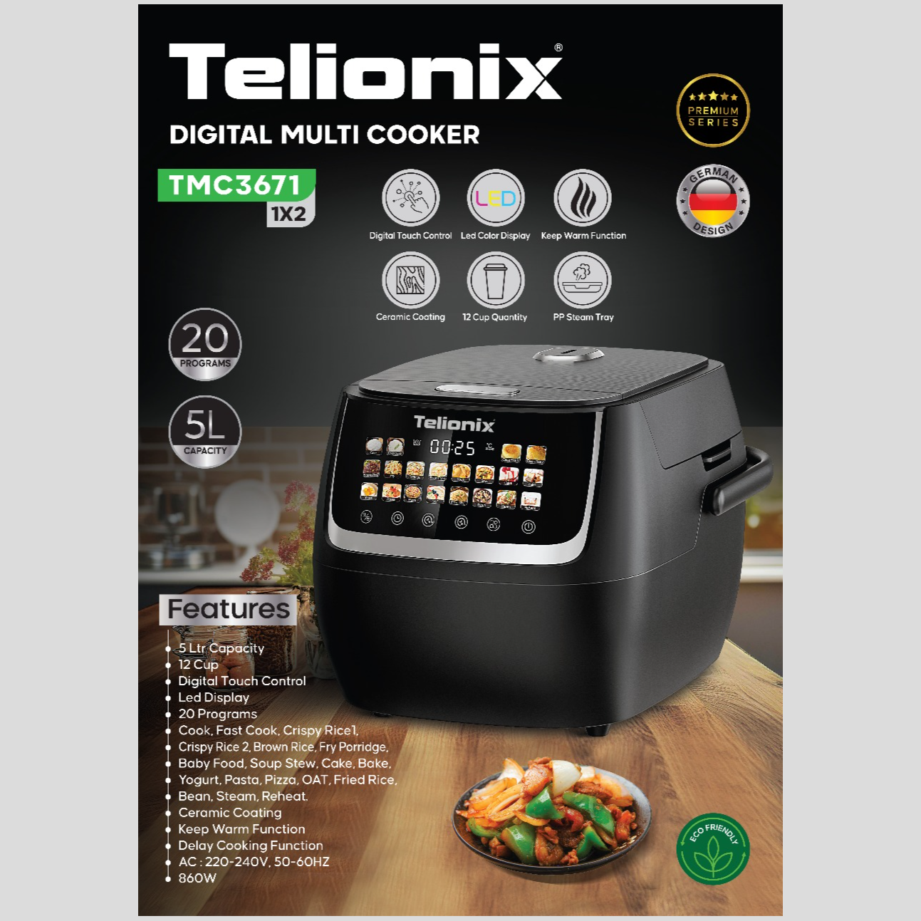 مولتی کوکر دیجیتال تلیونیکس مدل TMC3671