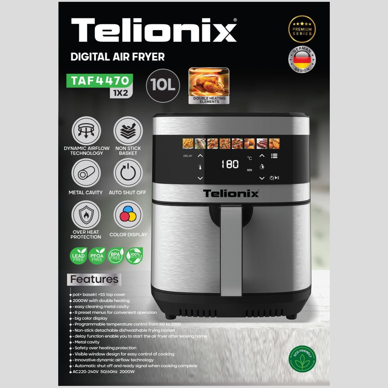 سرخ کن 10 لیتری دیجیتال تلیونیکس مدل TAF4470