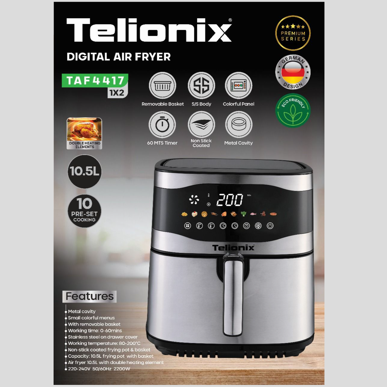 سرخ کن 10.5 لیتری دیجیتال تلیونیکس مدل TAF4417