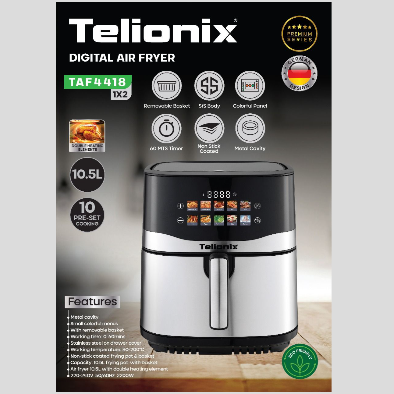 سرخ کن 10.5 لیتری دیجیتال تلیونیکس مدل TAF4418