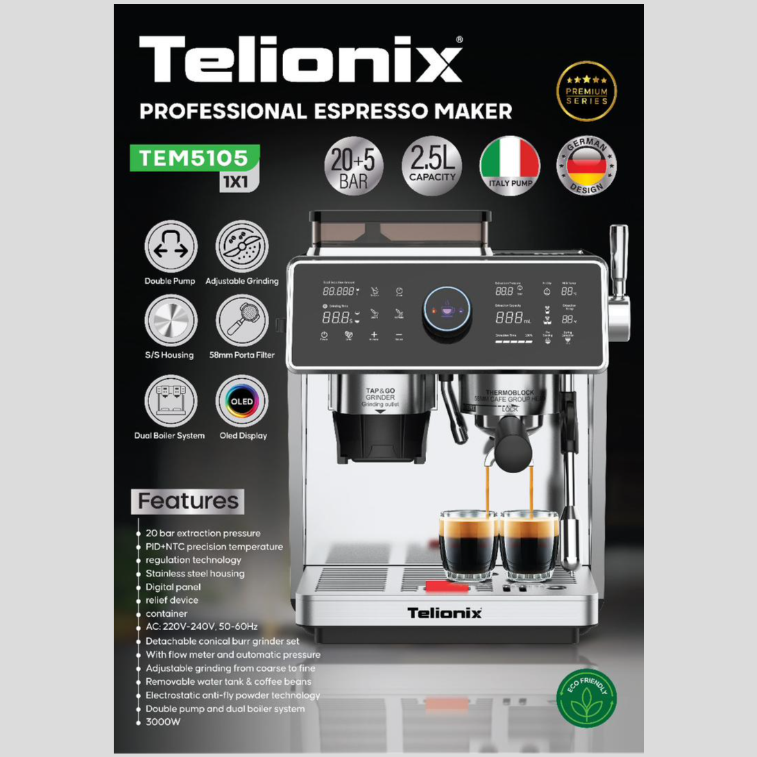 اسپرسوساز حرفه ای تلیونیکس مدل TEM5105