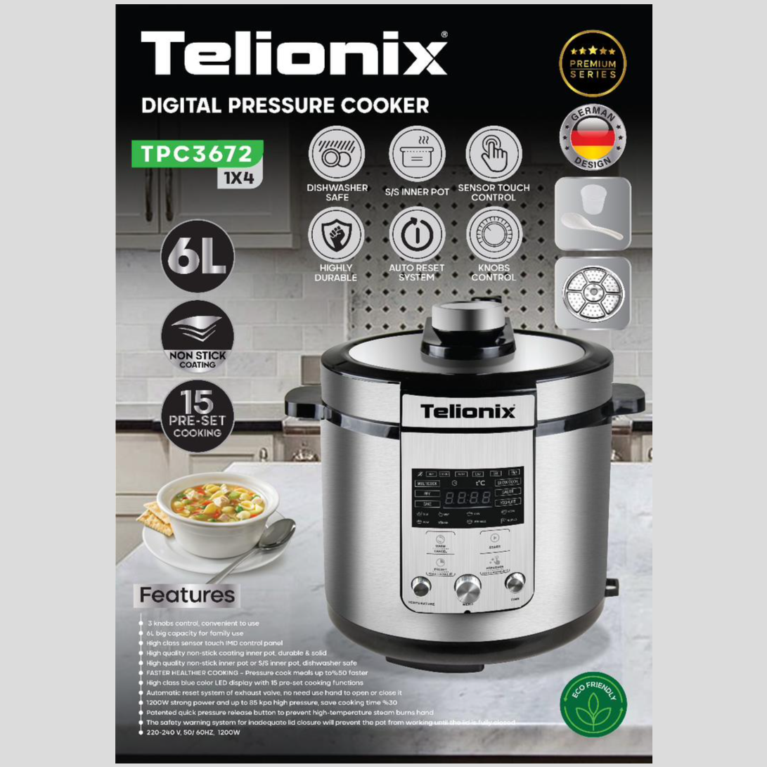 زودپز برقی دیجیتال تلیونیکس مدل TPC3672