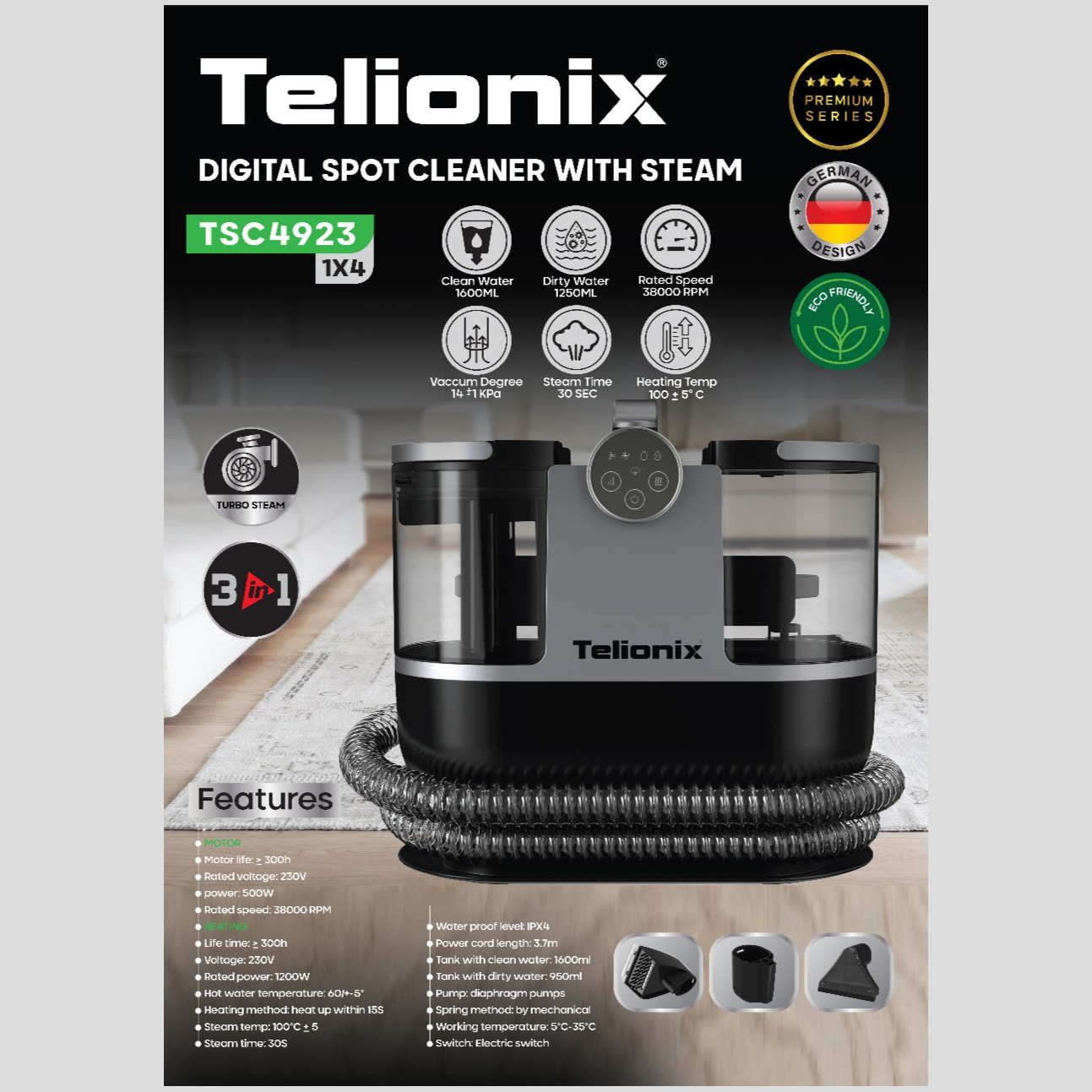 نقطه شوی با بخار تلیونیکس مدل TSC4923