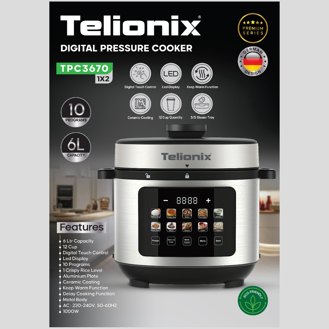 زودپز دیجیتال تلیونیکس مدل TPC3670