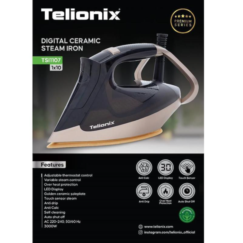 اتو بخار سرامیکی دیجیتال تلیونیکس مدل TSI1107