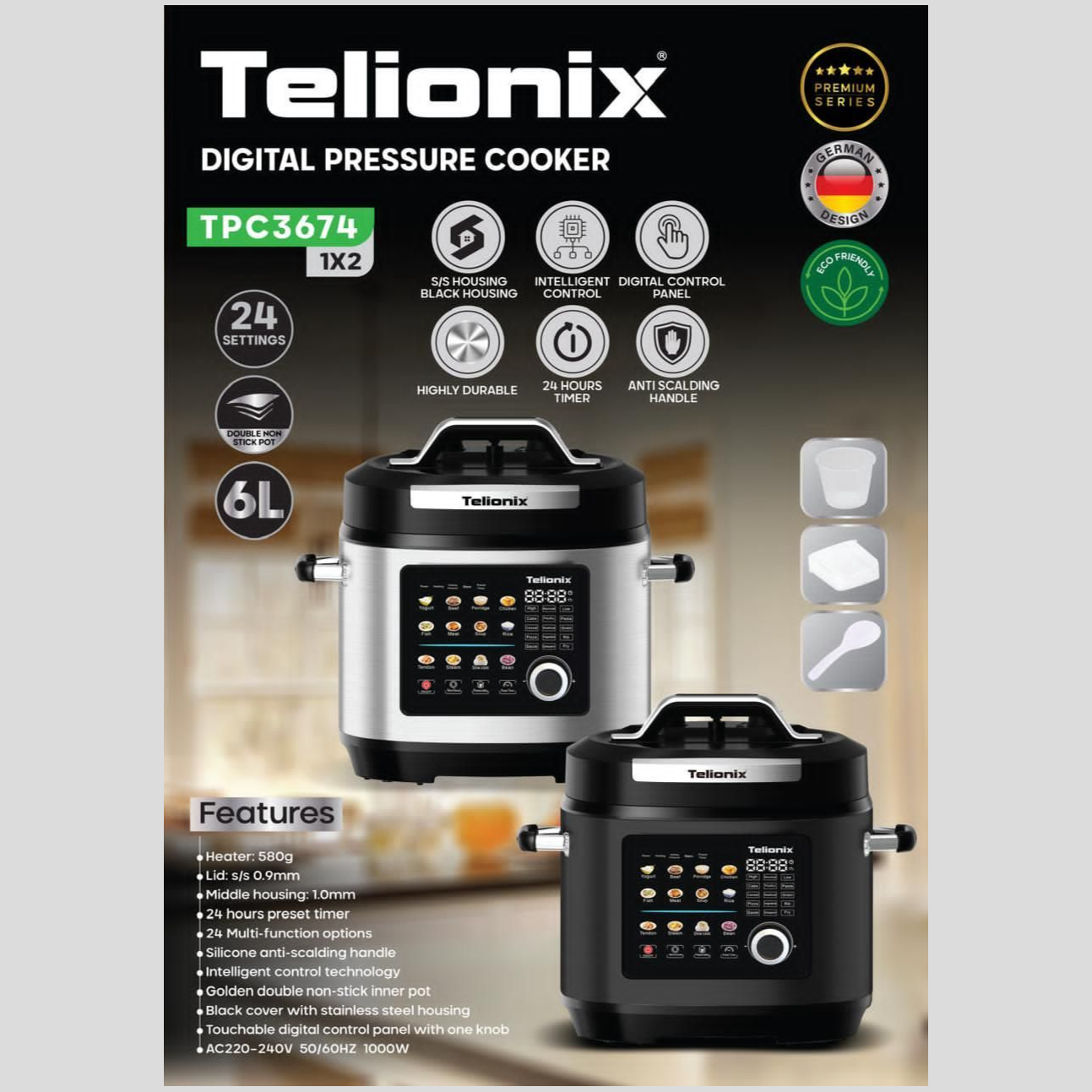 مولتی کوکر دیجیتال تلیونیکس مدل TPC3674