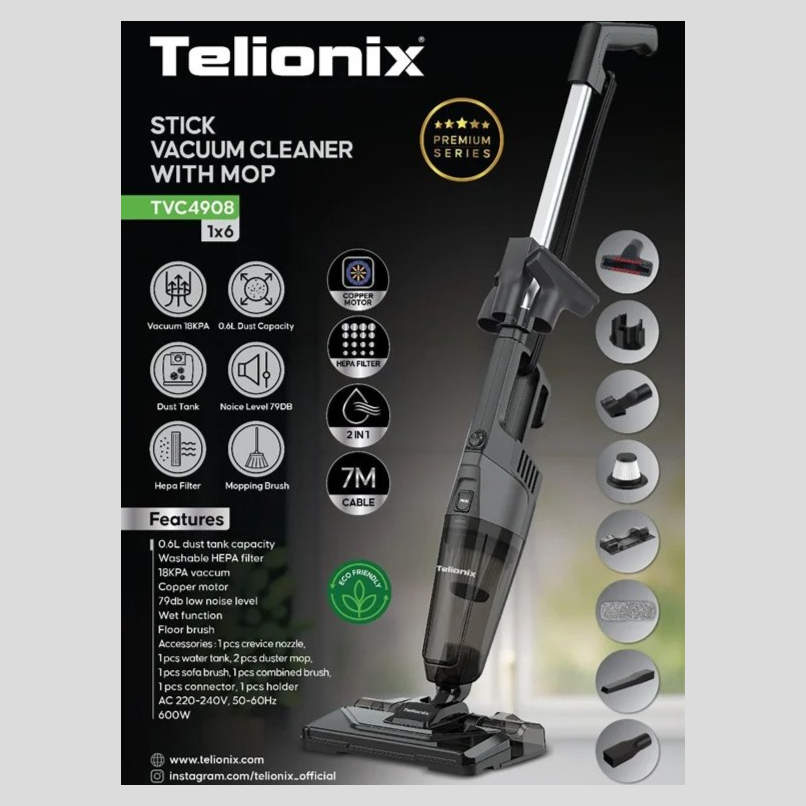 جارو عصایی با طی تلیونیکس مدل TVC4908