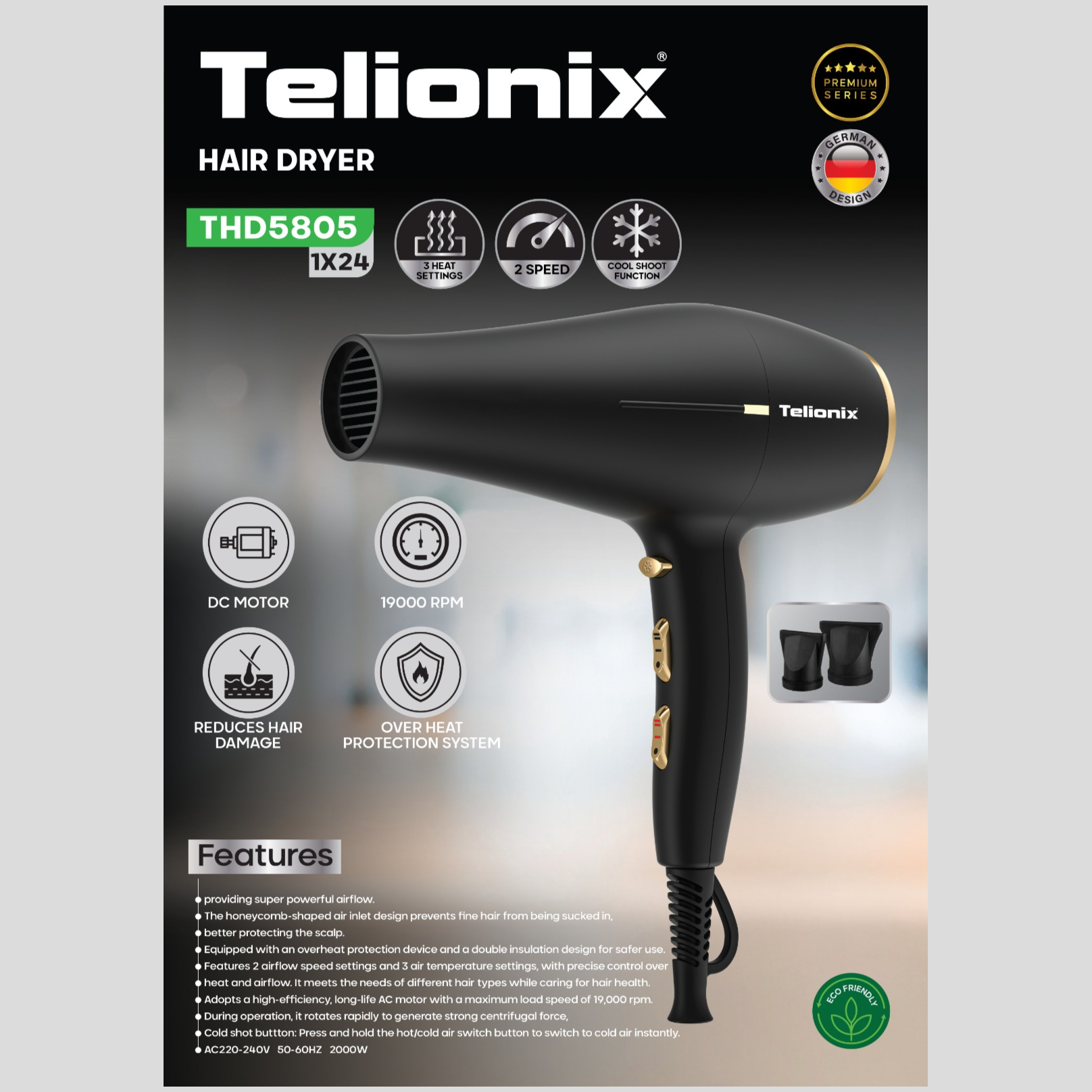 سشوار تلیونیکس مدل THD5805